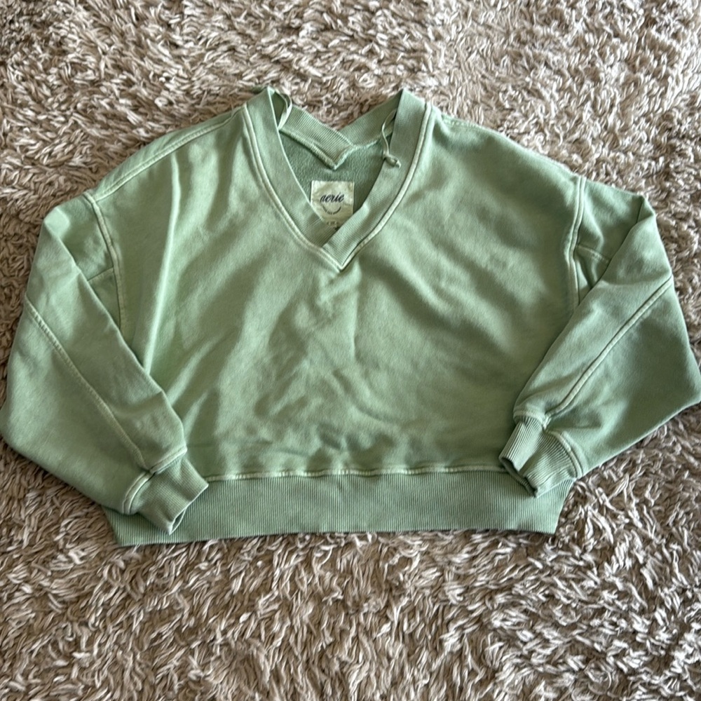 Light Green Cropped Aerie Top
